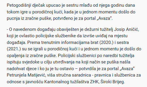 AVMP/Detalji-o-drami-u-Ljubuskom_-Tokom-igre-u-porodicnoj-kuci-djecak-5-upucao-sestru-4-iz_1