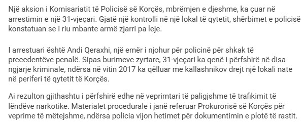 Albania-avmp/Arrestohet-n-lokal-31-vjear-me-arm-zjarri-tentoi-ti-ik-policit-me-vrap-Me-pre