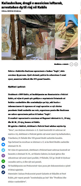Albania-avmp/Kallashnikov-drog-e-municion-luftarak-arrestohen-dy-t-rinj-n-Kuks