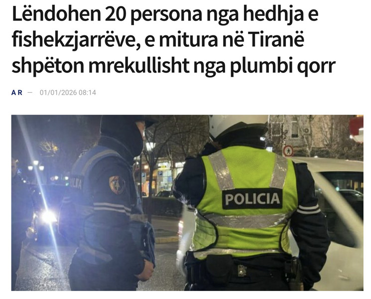 Albania-avmp/Lendohen-20-persona-nga-hedhja-e-fishekzjarreve-e-mitura-ne-Tirane-shpeton-mr