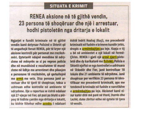 Albania-avmp/armembajtje-pa-leje