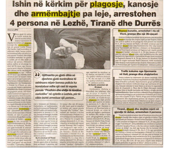 Albania-avmp/arrestuar-4-persona