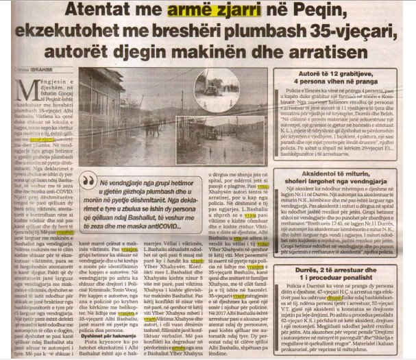Albania-avmp/atentat-me-arme-zjarri-ne-peqin