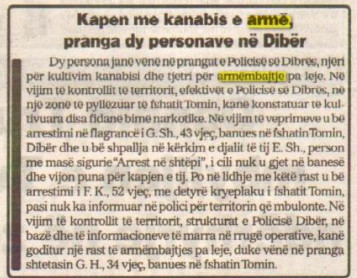 Albania-avmp/diber-weapon-seizure