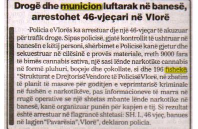 Albania-avmp/droge-dhe-municion-luftarak-ne-banese