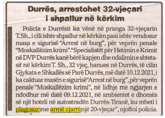 Albania-avmp/durres-shtese-kapet-32-vjecari