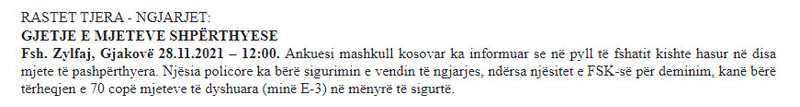 Albania-avmp/gjakove-28.11