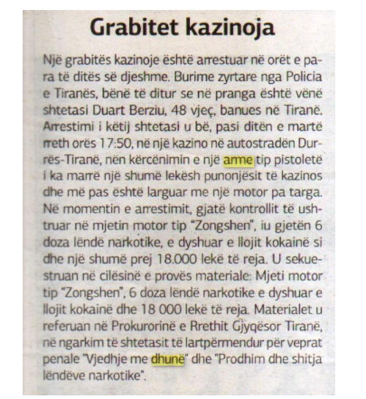 Albania-avmp/grabitet-kazinoja