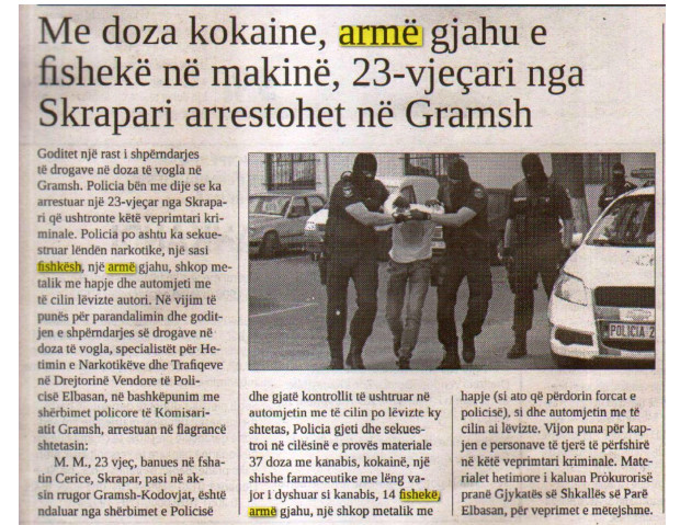 Albania-avmp/gramsh--weapon-seizure