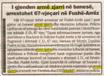Albania-avmp/i-gjenden-arme-zjarri-ne-banese