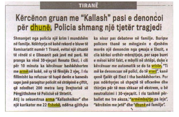 Albania-avmp/kercenon-gruan-me-arme-ne-tirane
