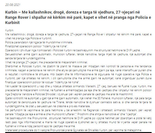 Albania-avmp/kurbin-20-gusht