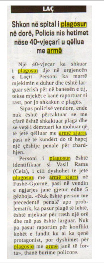 Albania-avmp/lac-gunshot-injuries
