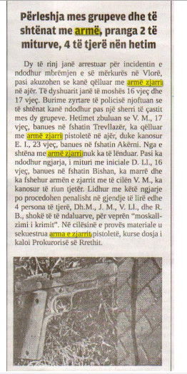 Albania-avmp/perleshja-mes-grupeve-dhe-te-shtenat-me-arme-ne-vlore