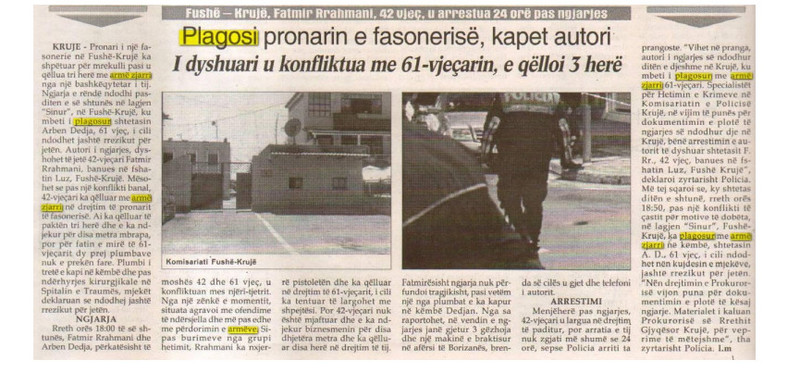 Albania-avmp/plagosi-me-arme-pronarin-e-fasonerise-ne-fushe-kruje
