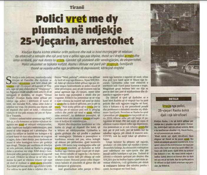 Albania-avmp/polici-vret-nje-25-vjecar