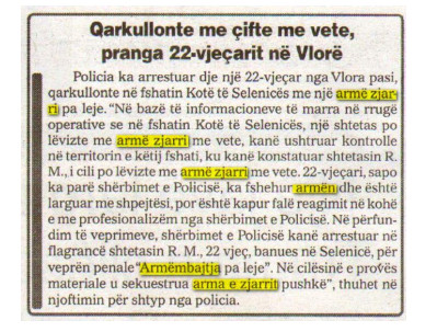 Albania-avmp/qarkulllonte-me-cifte-me-vete-arrestohet-22-vjecari-ne-vlore