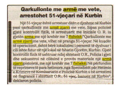 Albania-avmp/qarkullonte-me-arme-me-vete-ne-kurbn