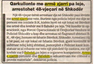 Albania-avmp/qarkullonte-me-arme-zjarri