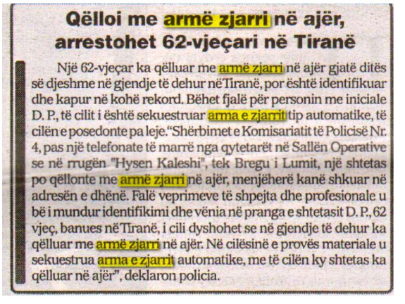 Albania-avmp/qelloi-me-arme-zjarri-ne-ajer-ne-tirane