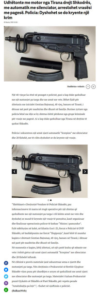 Albania-avmp/shkoder-weapon-seizure