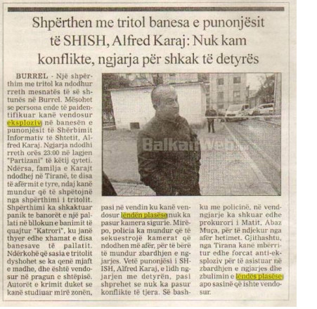 Albania-avmp/shperthen-me-tritol-banesa-e-punonjesit-te-SHISH-ne-burrel