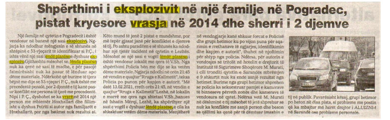 Albania-avmp/shperthim-me-ekploziv-ne-pogradec