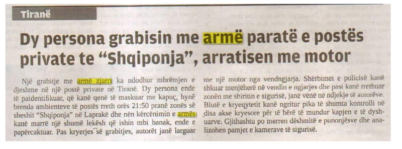 Albania-avmp/theft--tirane