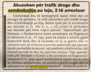 Albania-avmp/tirane-arme-pa-leje