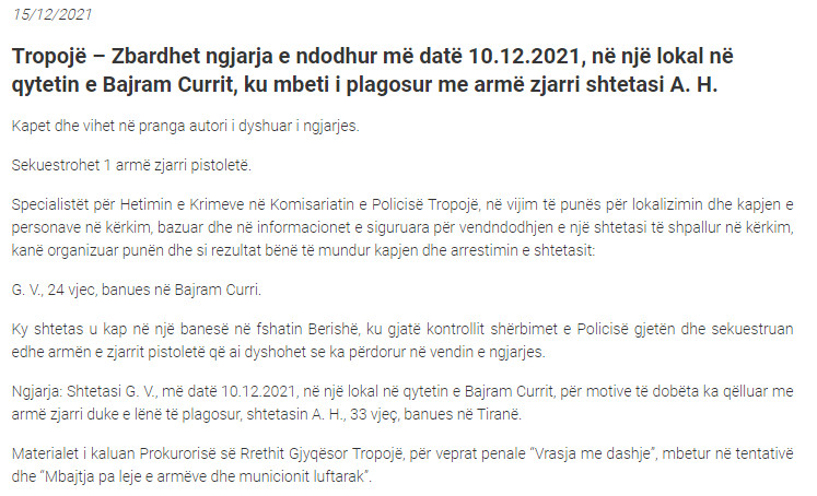 Albania-avmp/tropoje-shtese-15-dhjetor