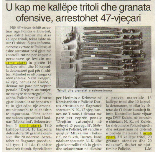Albania-avmp/u-kap-me-kallepe-tritoli-dhe-granata-ofensive-arrestohet-47-vjecari