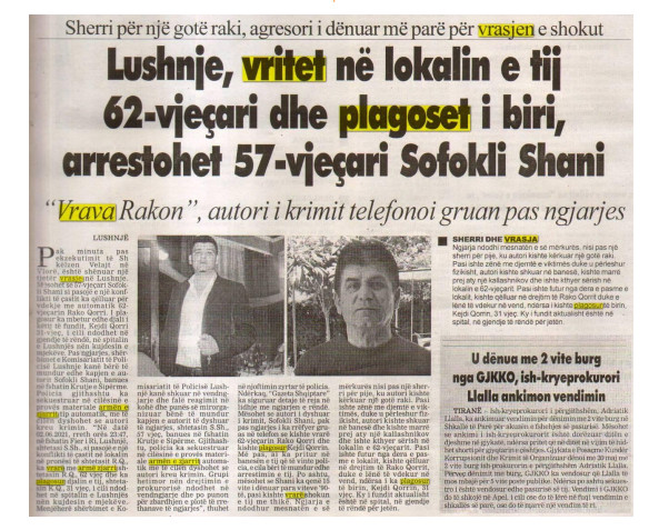 Albania-avmp/vritet-62-vjecari-ne-lokal