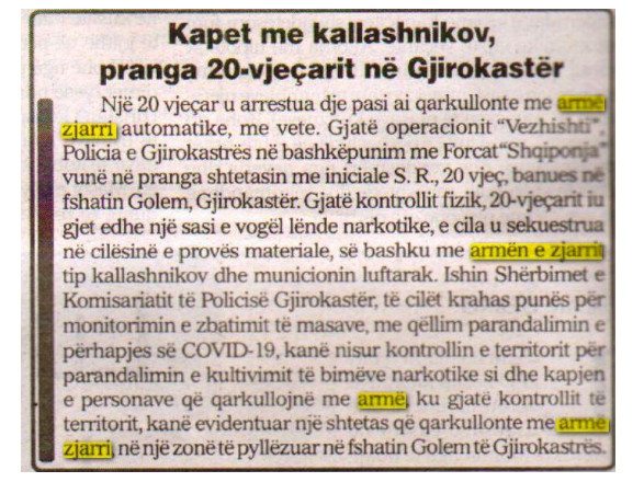Albania-avmp/weapon-seizure-gjirokaster