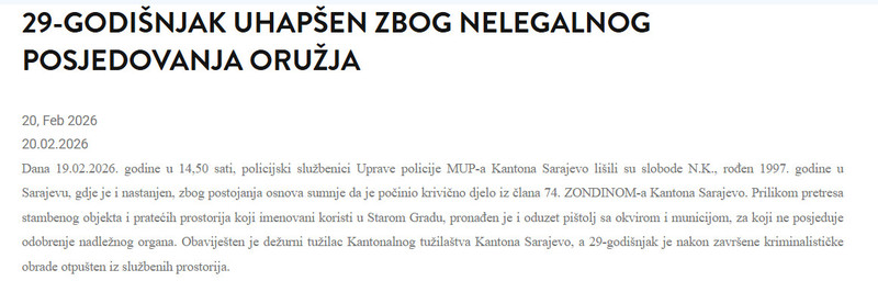 Bosnia-and-Herzegovina-avmp/29-godisnjak-uhapsen-zbog-nelegalnog-posjedovanja-oruzja