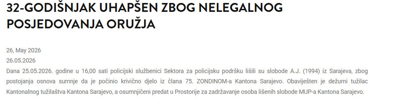 Bosnia-and-Herzegovina-avmp/32-godisnjak-uhapsen-zbog-nelegalnog-posjedovanja-oruzja_1
