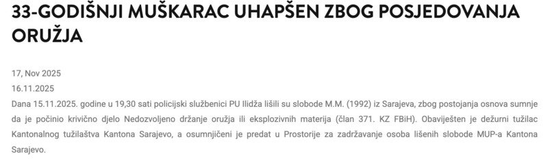 Bosnia-and-Herzegovina-avmp/33-godisnji-muskarac-uhapsen-zbog-posjedovanja-oruzja-_-Minist