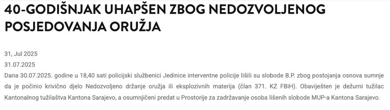 Bosnia-and-Herzegovina-avmp/40-godisnjak-uhapsen-zbog-nedozvoljenog-posjedovanja-oruzja-_-