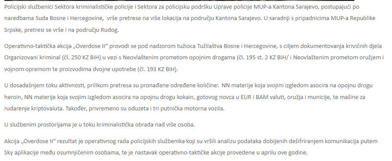 Bosnia-and-Herzegovina-avmp/AKCIJA-OVERDOSE-II-ZAPLIJENJENA-DROGA-ORUZJE-VOZILA---PRETRESI-TRAJU