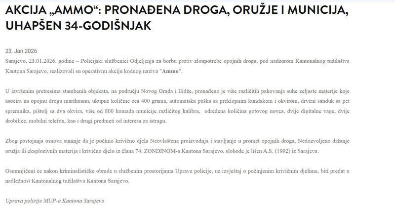 Bosnia-and-Herzegovina-avmp/Akcija-Ammo_-Pronadena-droga-oruzje-i-municija-uhapsen-34-godi