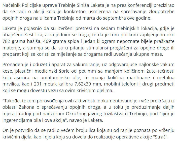 Bosnia-and-Herzegovina-avmp/Akcija-Strac-u-Trebinju-uhapseno-sest-osoba