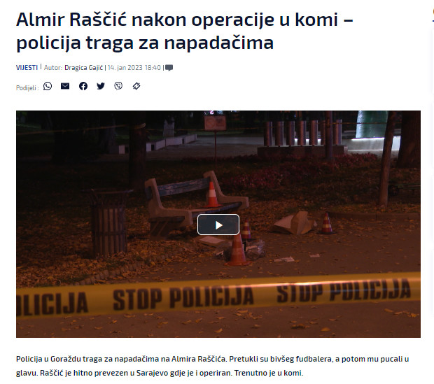 Bosnia-and-Herzegovina-avmp/Almir-Rascic-nakon-operacije-u-komi---policija-traga-za-napada