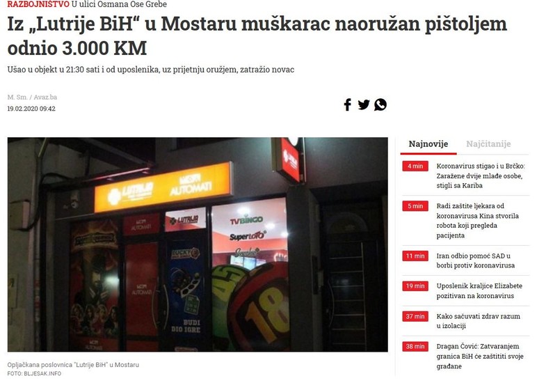 Bosnia-and-Herzegovina-avmp/Armed-robbery-Lottery-BiH