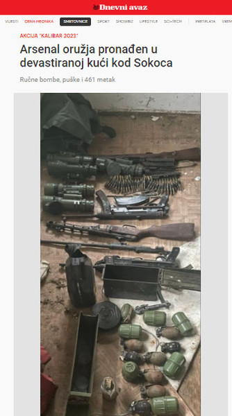 Bosnia-and-Herzegovina-avmp/Arsenal-oruzja-pronaden-u-devastiranoj-kuci-kod-Sokoca-_-Avaz