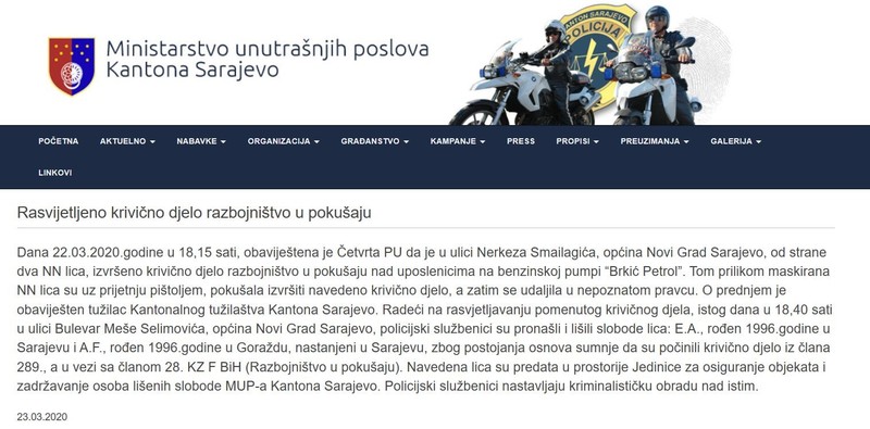 Bosnia-and-Herzegovina-avmp/Attempted-armed-robbery