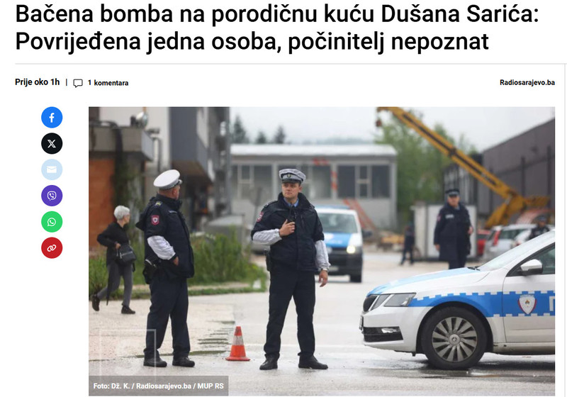 Bosnia-and-Herzegovina-avmp/Bacena-bomba-na-porodicnu-kucu-Dusana-Sarica-Povrijedena-jedna-osoba-pocinitelj-nepoznat_1