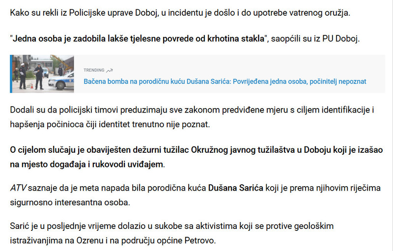 Bosnia-and-Herzegovina-avmp/Bacena-bomba-na-porodicnu-kucu-Dusana-Sarica-Povrijedena-jedna-osoba-pocinitelj-nepoznat_2