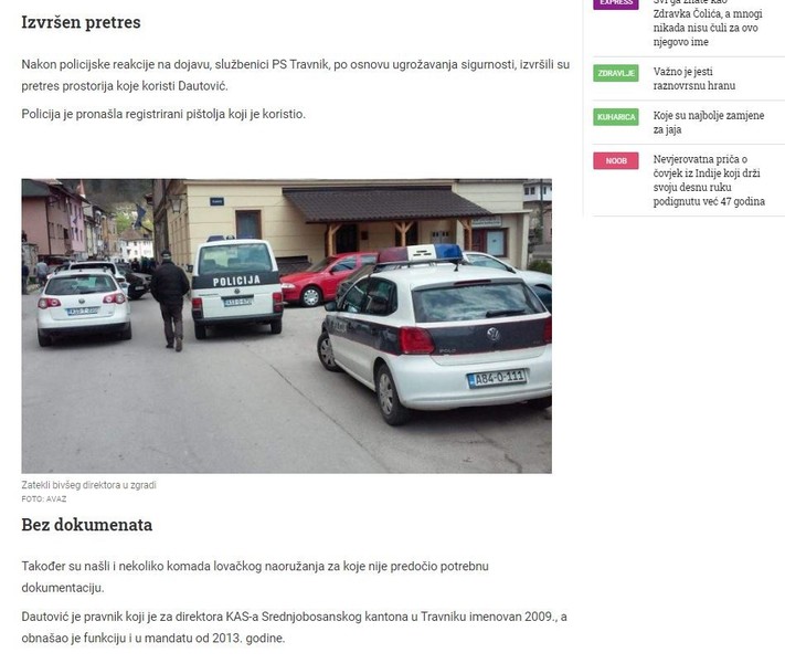 Bosnia-and-Herzegovina-avmp/Bivsi-direktor-prijetio-portiru-policija-mu-pronasla-oruzje_2