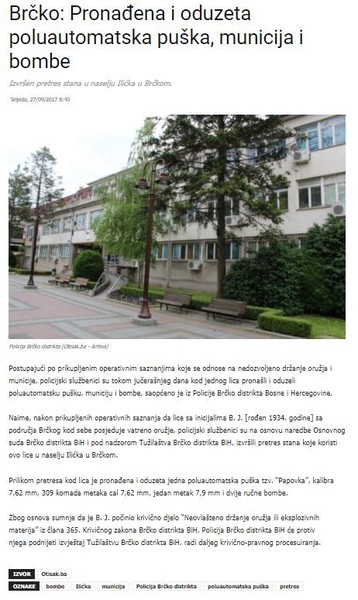 Bosnia-and-Herzegovina-avmp/Brcko_-Pronadena-i-oduzeta-poluautomatska-puska-municija-i-bom