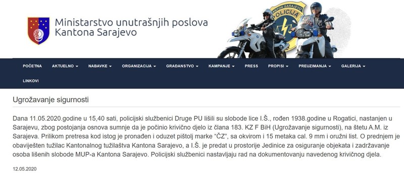 Bosnia-and-Herzegovina-avmp/Causing-general-danger
