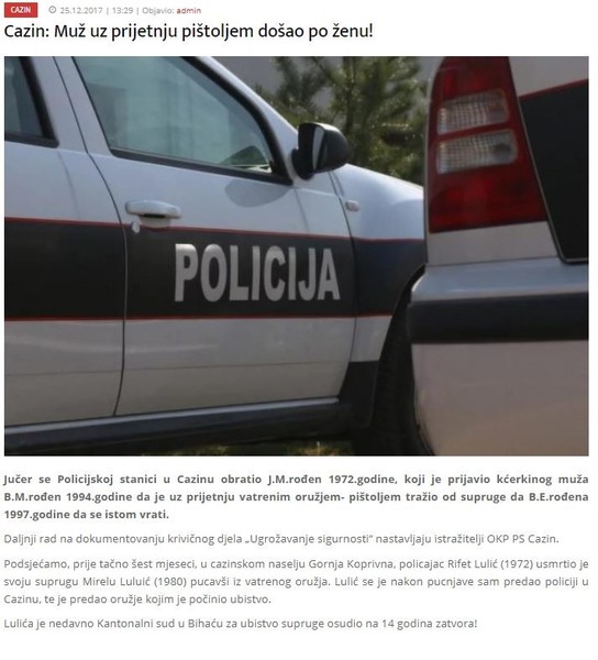Bosnia-and-Herzegovina-avmp/Cazin_-Muz-uz-prijetnju-pistoljem-dosao-po-zenu